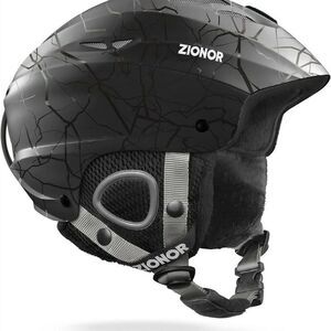 ZIONOR Lagopus H1 Ski Snowboard Helmet Adult Sz Large w/Bag Black "Crack Design"